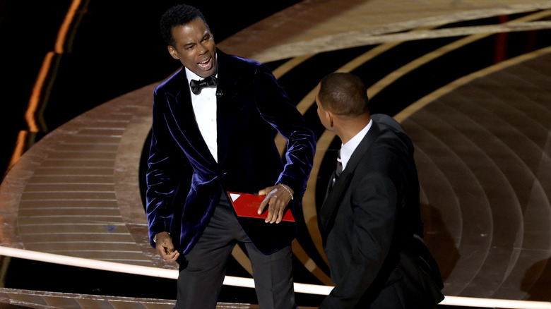 Chris Rock reacting to Will Smith's slap