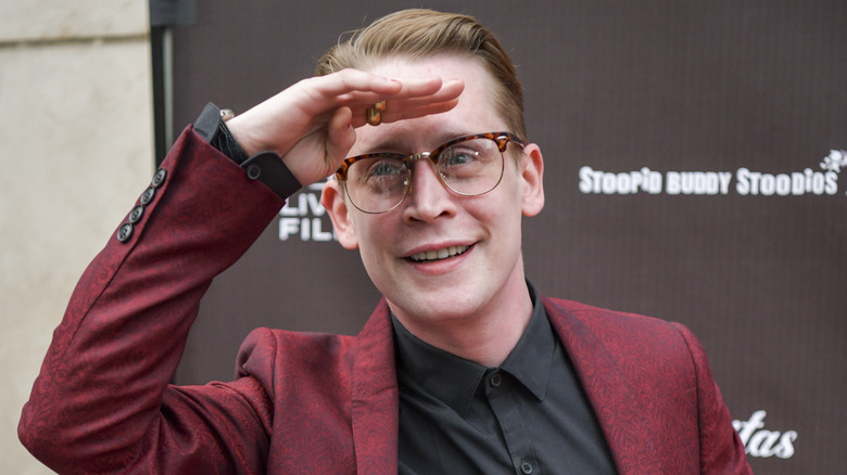 Macaulay Culkin looking forward