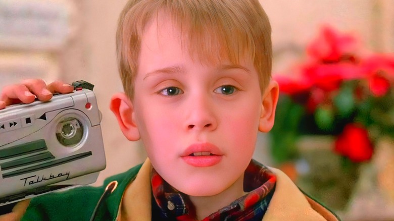 Kevin McCallister holding tape recorder