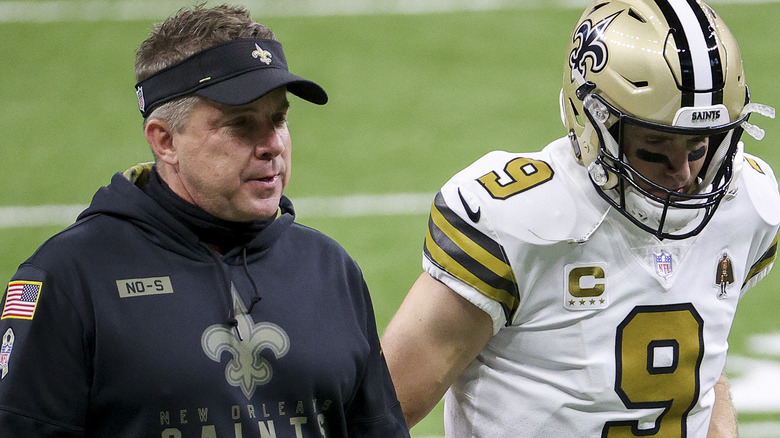 Sean Payton with Drew Brees