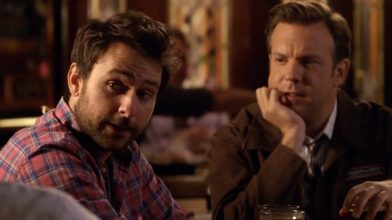 Charlie Day and Jason Sudeikis looking concerned