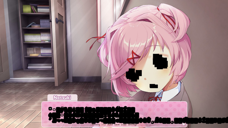 Natsuki is corrupted by glitches