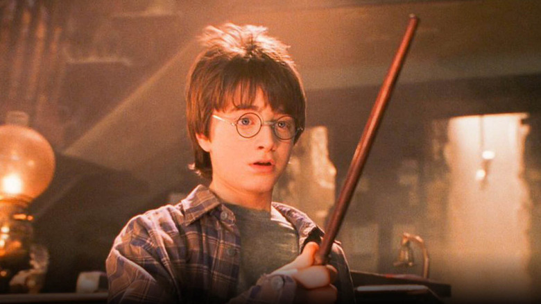 Harry Potter using wand