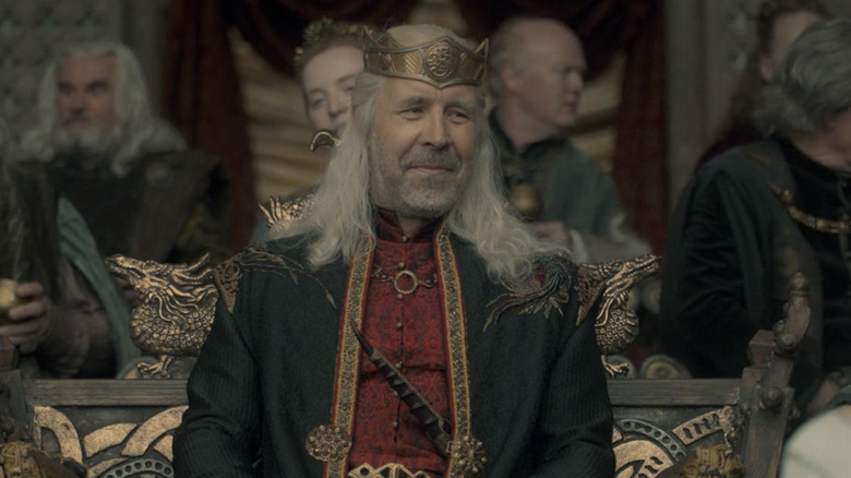 Viserys I smiling in the crowd