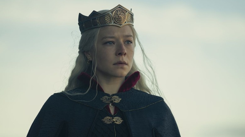 Rhaenyra Targaryen is crowned queen at Dragonstone.