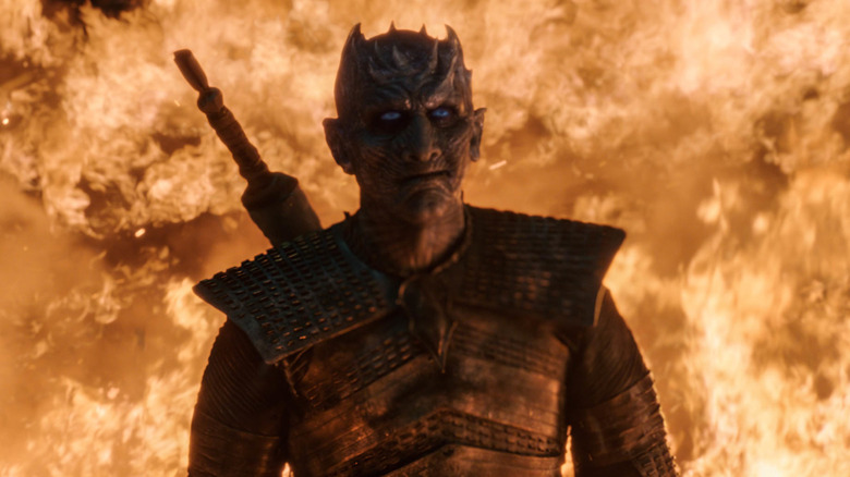 The Night King engulfed in flames