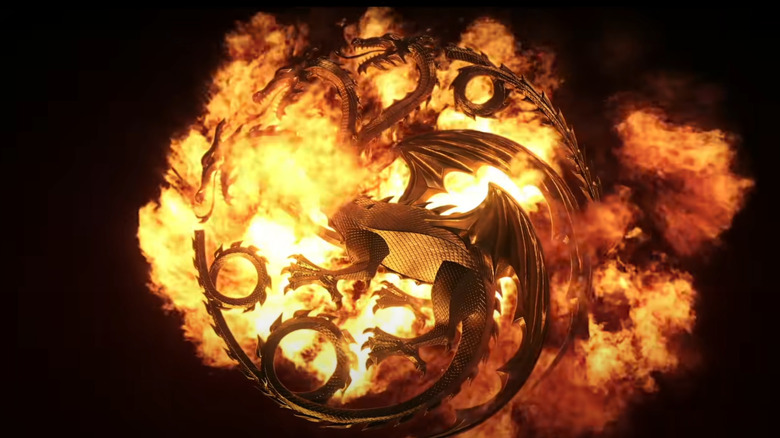 The Targaryen sigil in flame