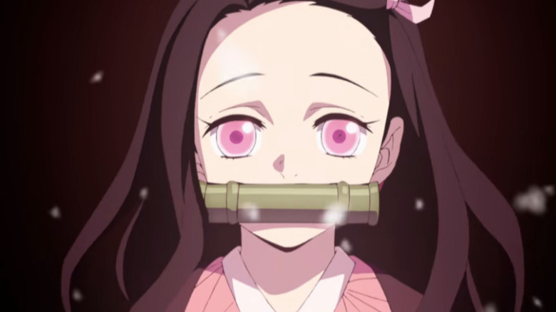 Nezuko staring during Demon Slayer opening