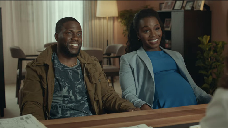 Kevin Hart and Deborah Ayorinde in Fatherhood