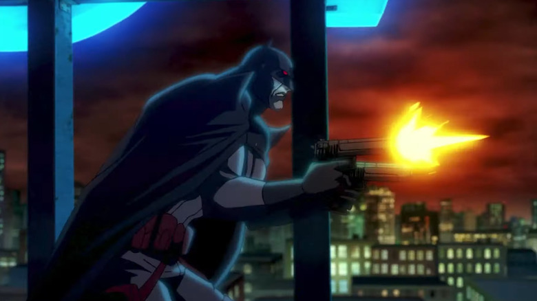 Thomas Wayne fires two guns