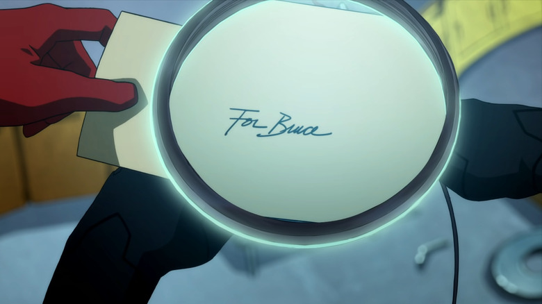 The Flash examines a letter marked For Bruce