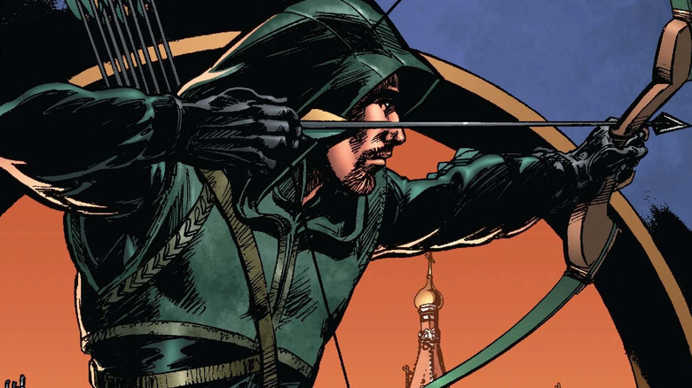 Green Arrow aiming arrow