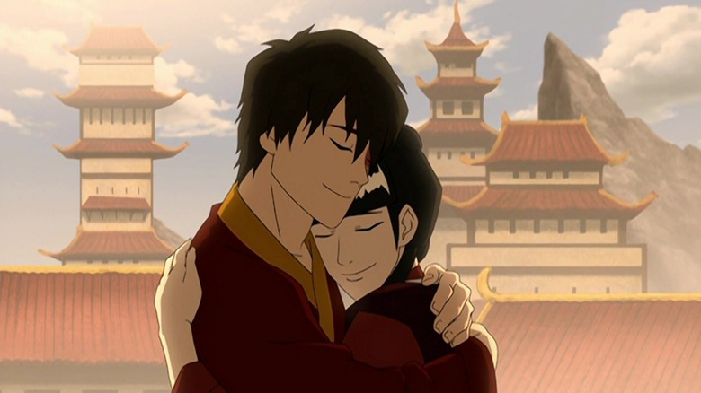 Zuko and Mai embracing