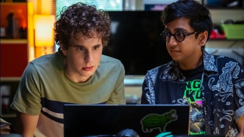 Evan Hansen looking at computer