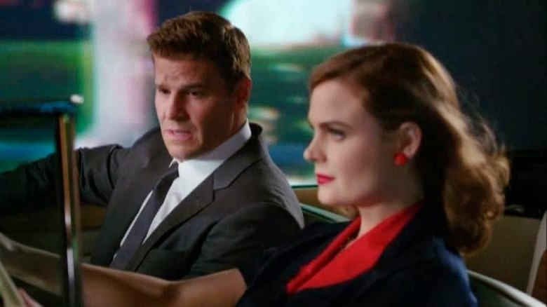 Booth and Brennan driving