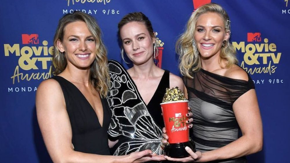 Renae Moneymaker, Brie Larson, and Joanna Bennett at the MTV Movie Awards
