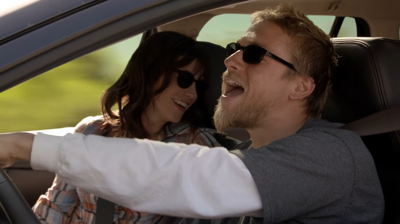 Jax and Tara in a car