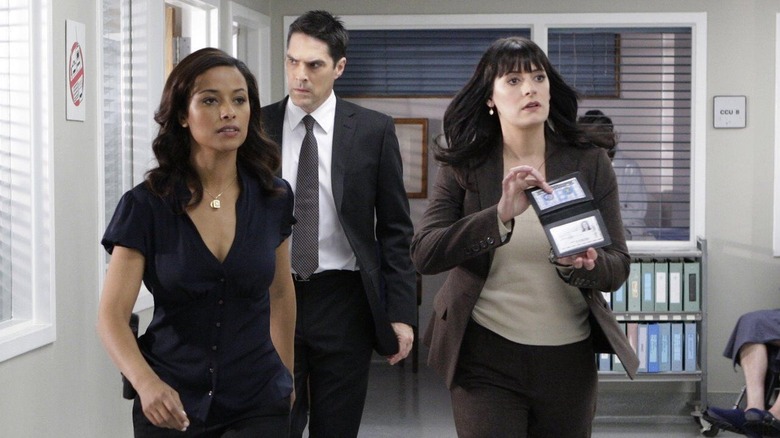 Todd, Hotchner, and Prentiss rushing forward 