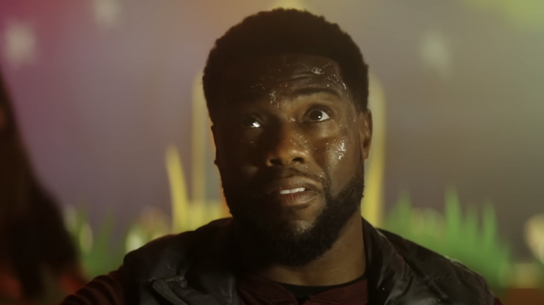 Kevin Hart sweating in The Man From Toronto