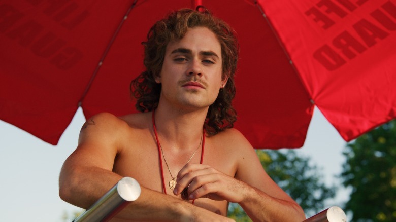 Dacre Montgomery lifeguarding in Stranger Things