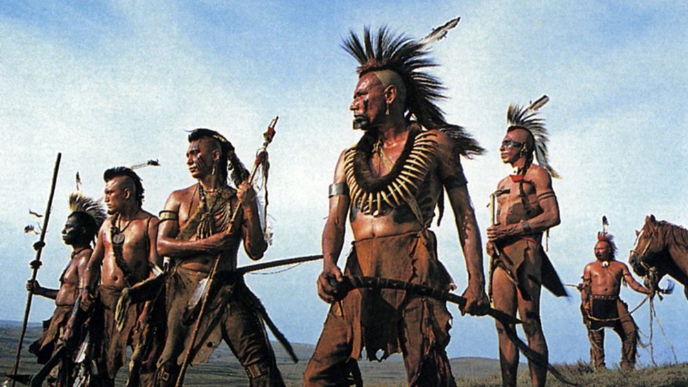 Wes Studi and the Pawnee warriors in Dances with Wolves