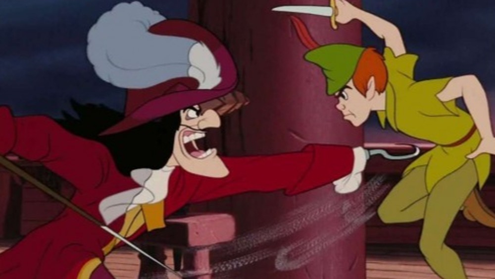 Captain Hook fighting Peter Pan