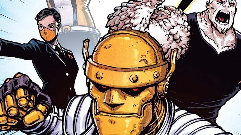 Doom Patrol characters posing on comic book cover