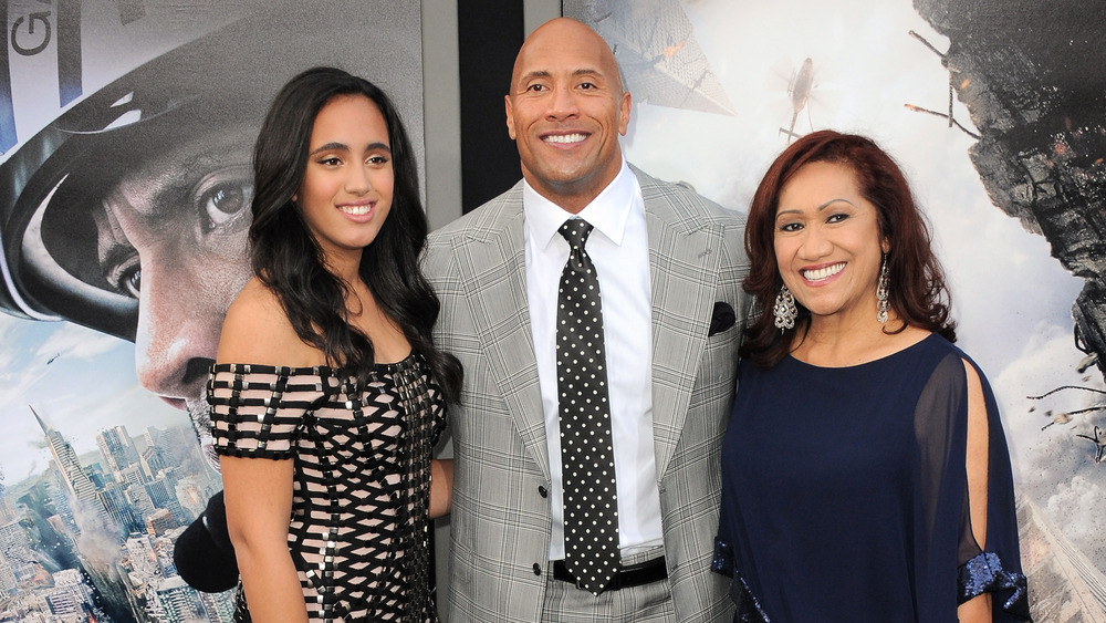 Dwayne Johnson with family