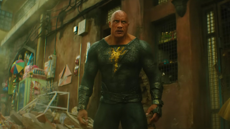 Black Adam looks on angrily