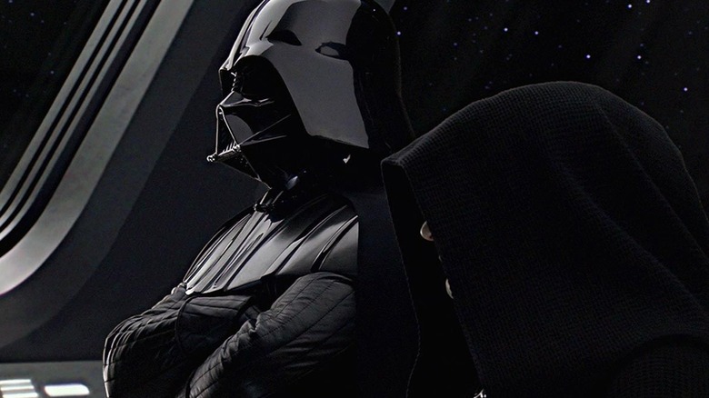 Emperor Palpatine standing next to Darth Vader