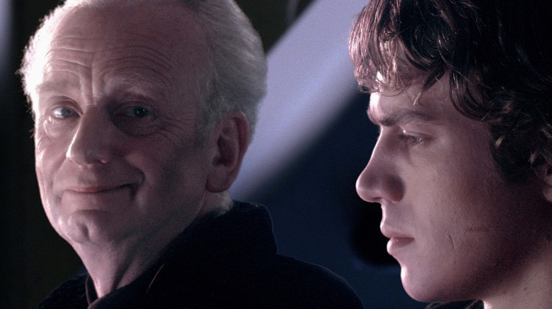 Palpatine smirking at Anakin