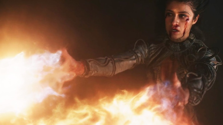 Yennefer using fire magic