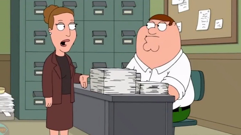 Angela talking to Peter in Family Guy
