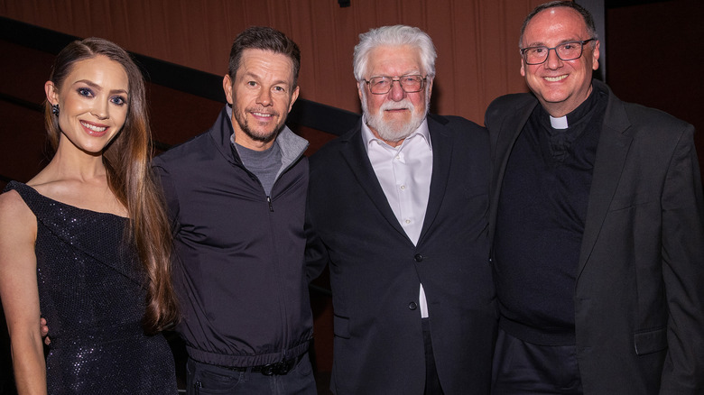 Mark Wahlberg, Rosalind Ross and Bill Long at the Father Stu premiere