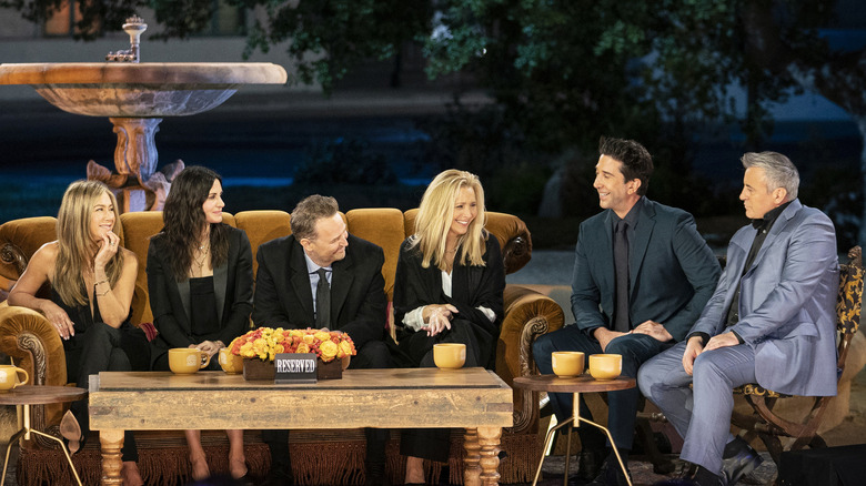 The Friends cast sitting together at reunion