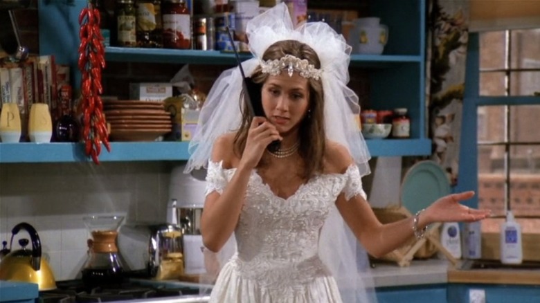 Rachel in a wedding dress