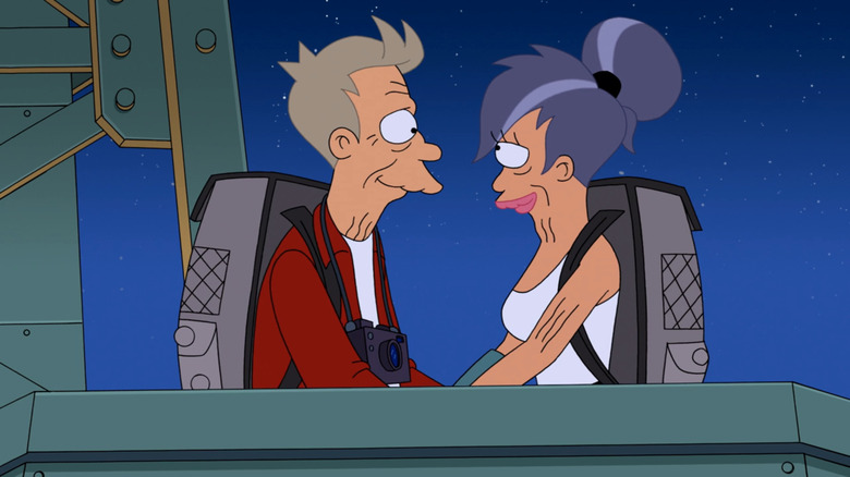 Fry and Leela grow old on Futurama 