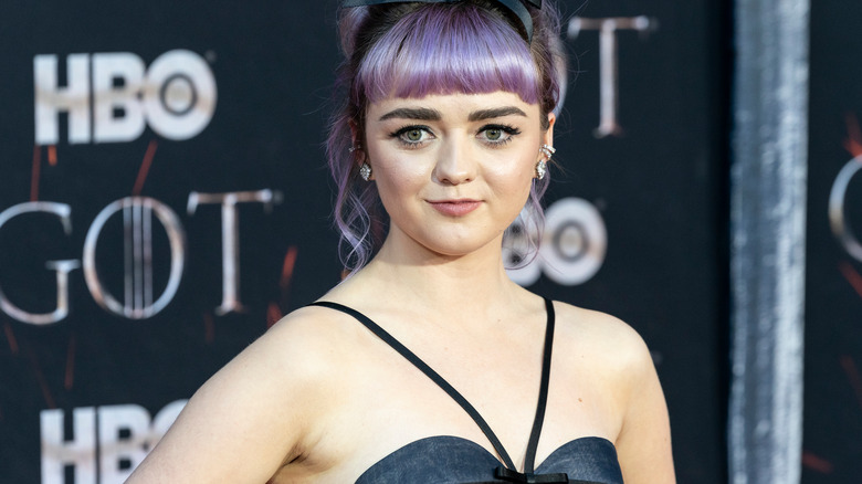 Maisie Williams with purple hair