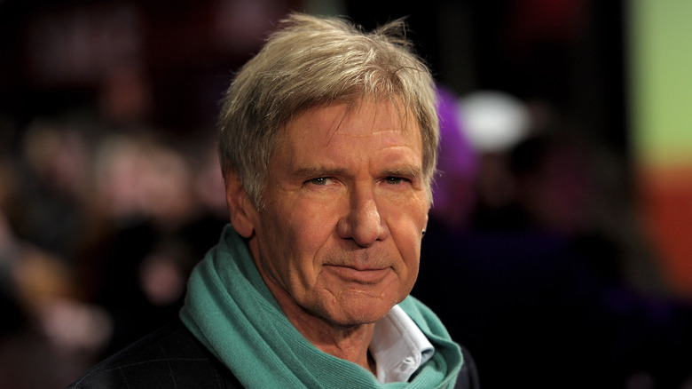 Harrison Ford in green scarf