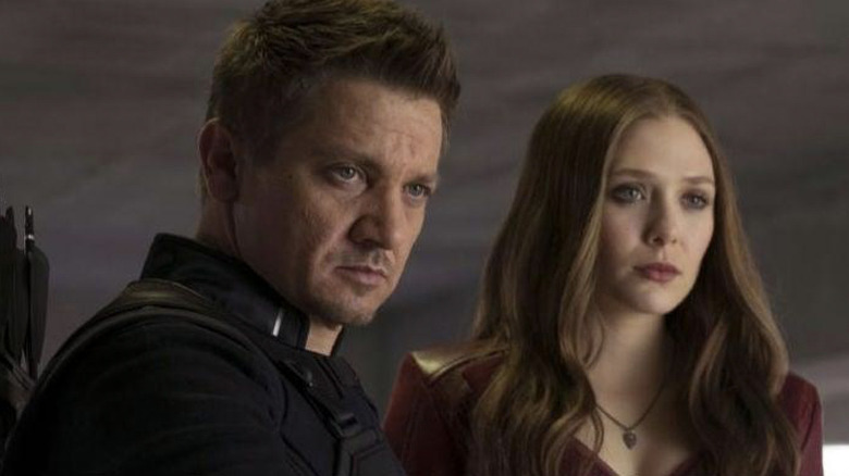 Hawkeye and Wanda look right