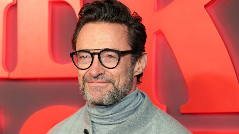 Hugh Jackman wearing glasses