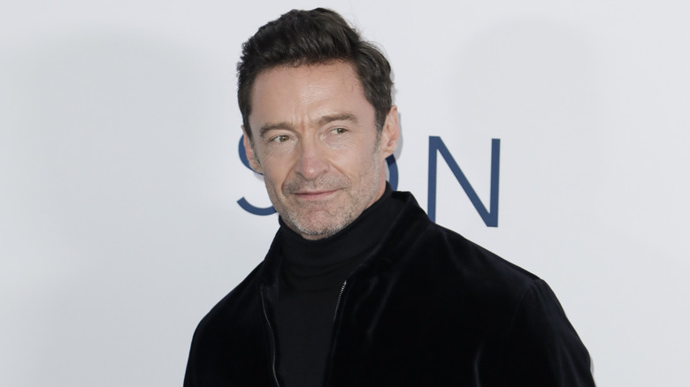 Hugh Jackman looking to the side