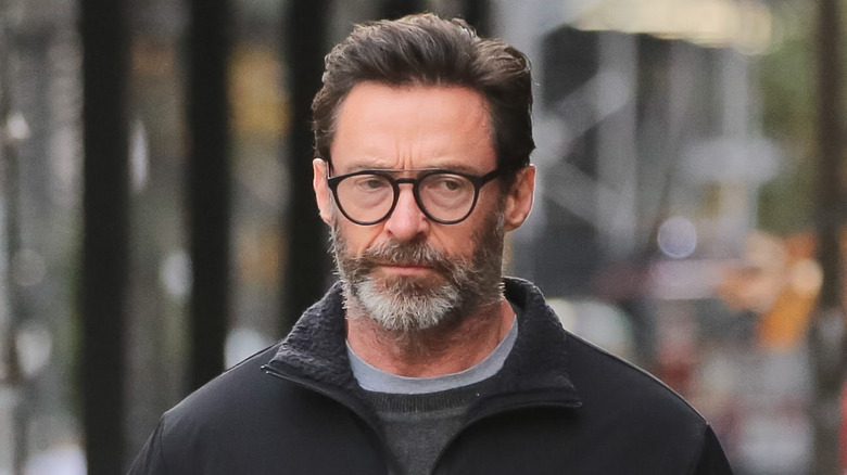 Hugh Jackman wearing glasses