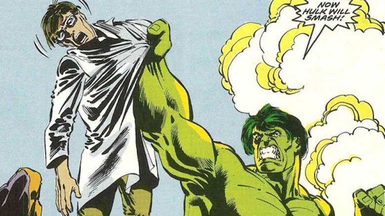 Hulk fighting Bruce Banner