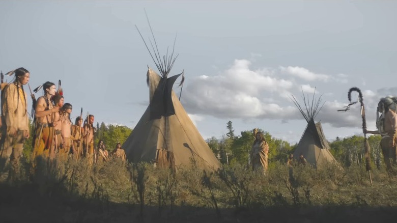 Comanche warriors preparing for battle 