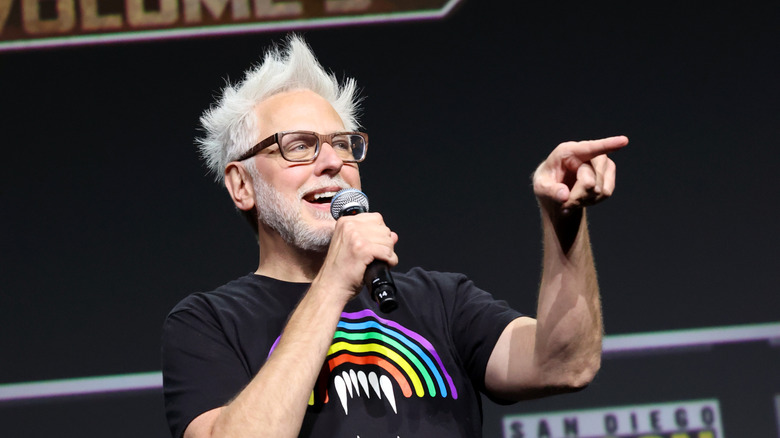 James Gunn speaking at an event