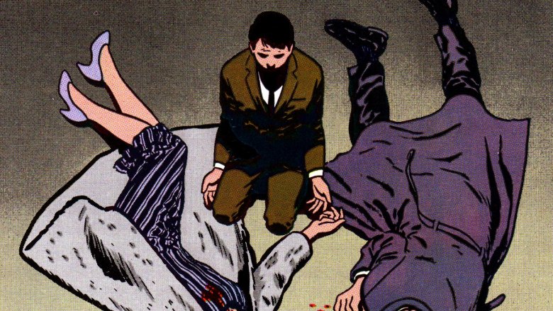 The murder of the Waynes from the cover of Batman #404