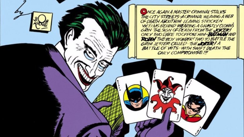 Joker from his first appearance in 1940's Batman #1