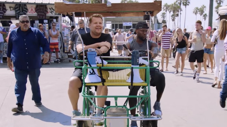 James Corden and Kevin Hart on Venice Beach