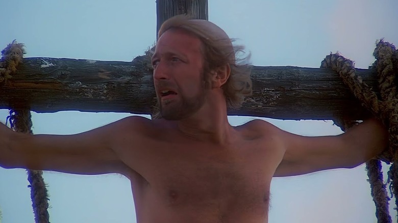 Brian being crucified in Monty Python's Life of Brian (1979)